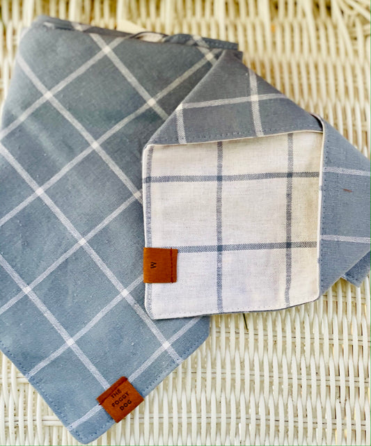 Bandana - Dusty Blue Window Pane Check