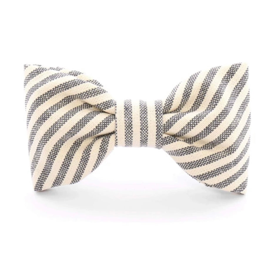 Bow Tie - Charcoal Stripe