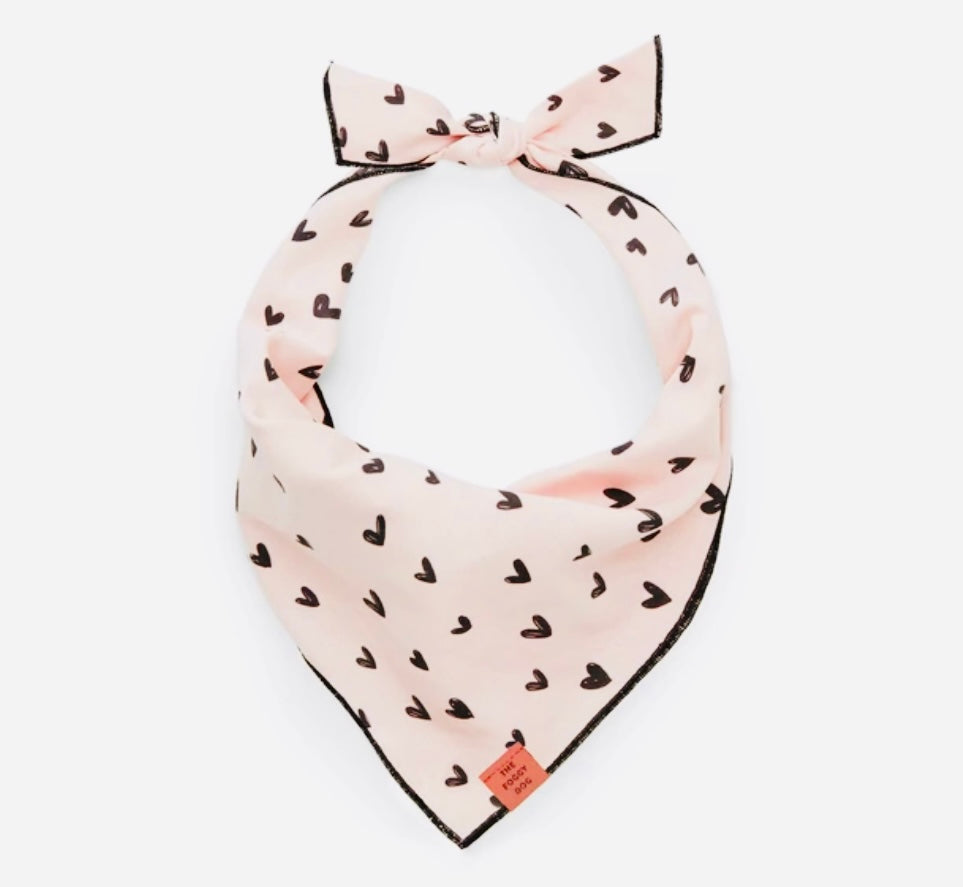 Bandana - Peach Black Heart