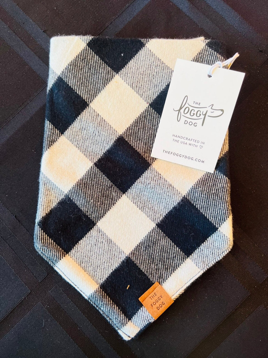 Bandana - Black/White Buffalo Check - Gussied Up Pet Boutique
