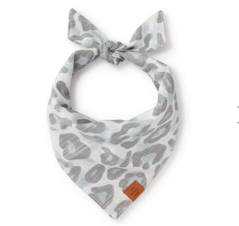 Bandana - Blue Leopard Print - Gussied Up Pet Boutique