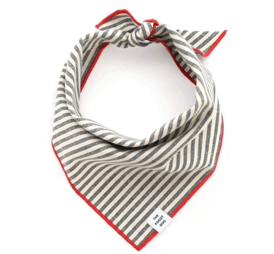 Bandana - CharcoalStripe - Gussied Up Pet Boutique
