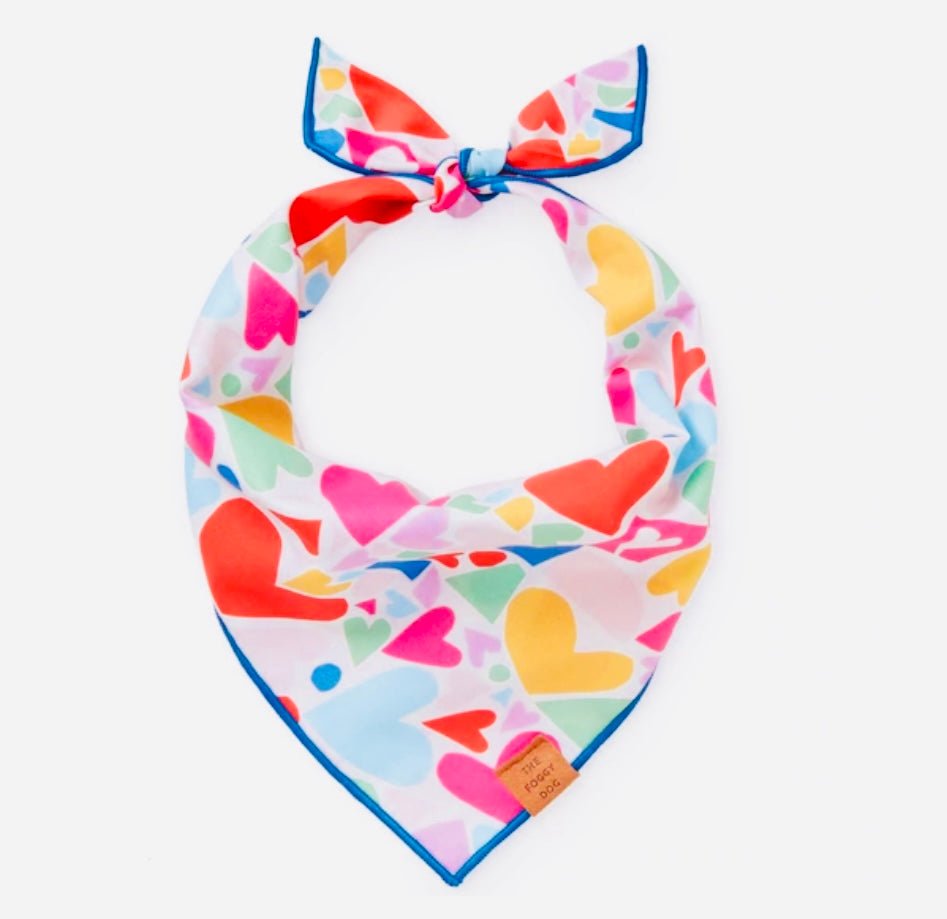 Bandana - Color Hearts - Gussied Up Pet Boutique