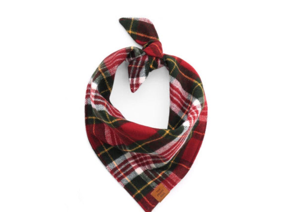 Bandana - Red Green Plaid - Gussied Up Pet Boutique