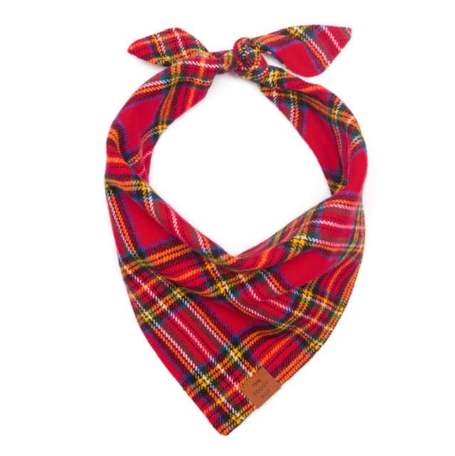 Bandana - Red Holiday Plaid - Gussied Up Pet Boutique