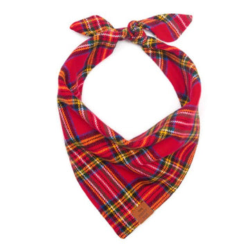 Bandana - Red Holiday Plaid - Gussied Up Pet Boutique