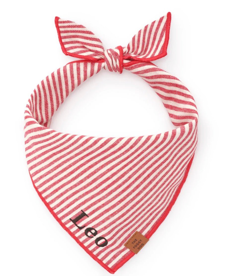 Bandana - Red Stripe - Gussied Up Pet Boutique