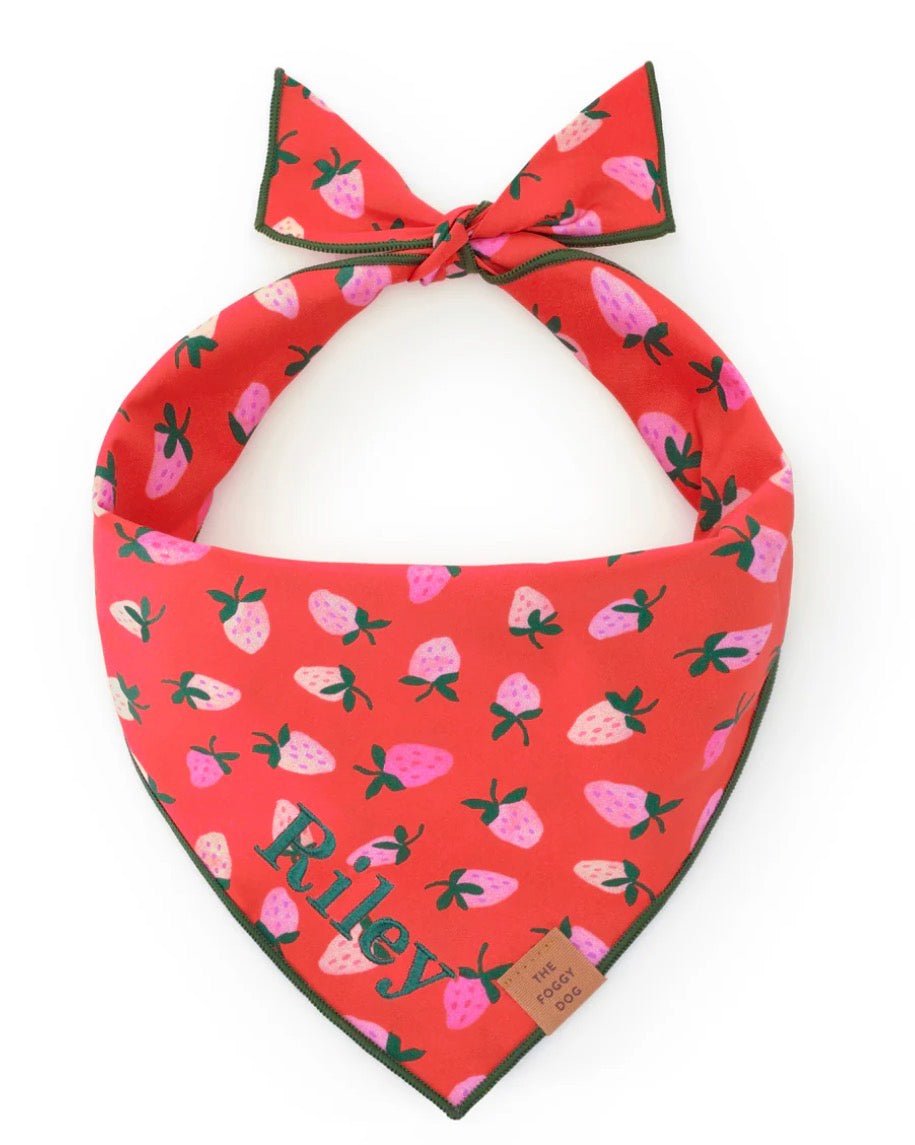 Bandana - Strawberries - Gussied Up Pet Boutique