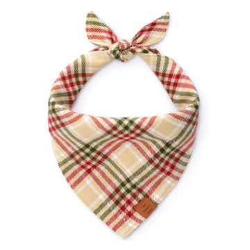 Bandana - Tan Eggnog Plaid - Gussied Up Pet Boutique