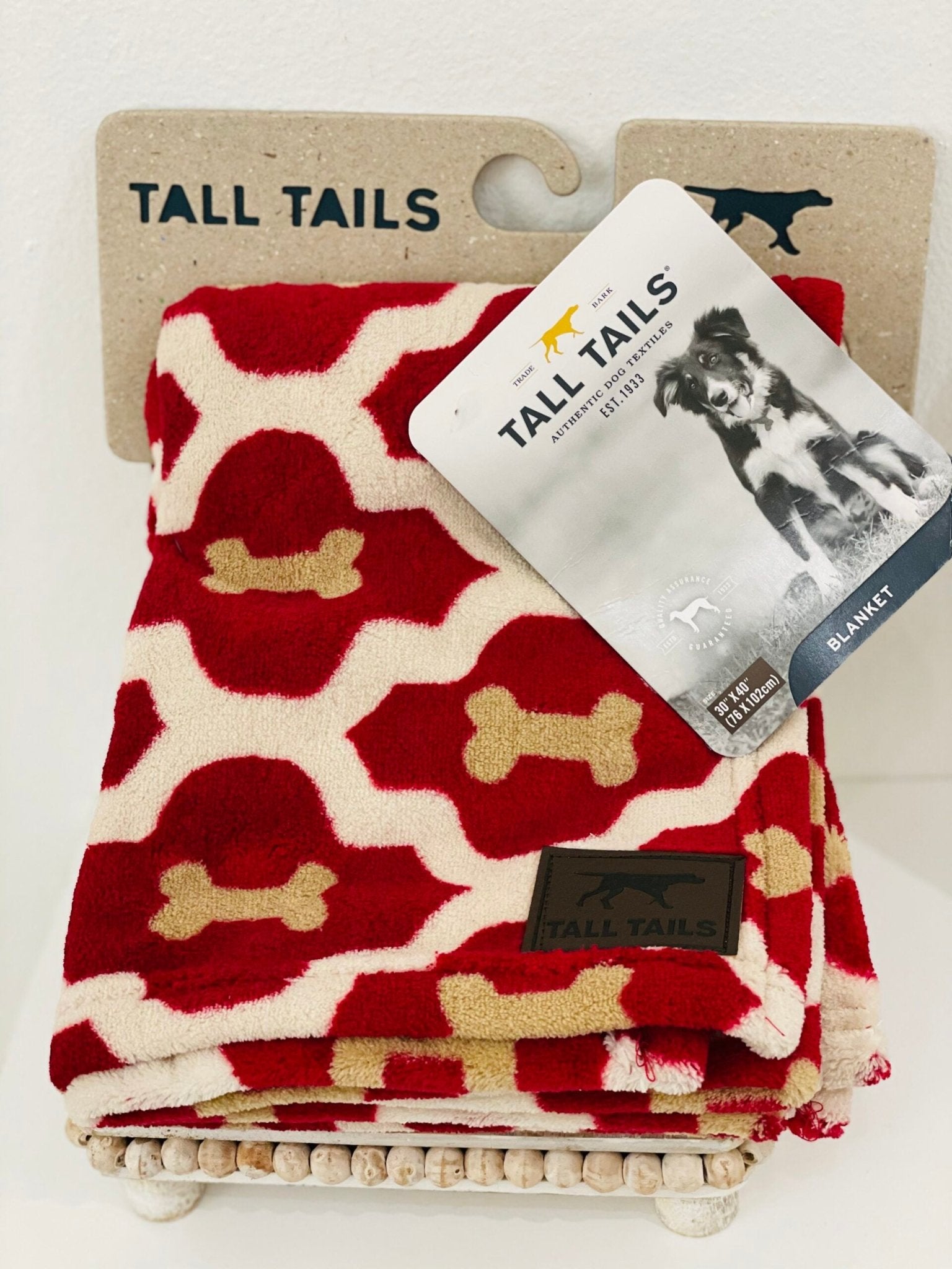 Blanket - Red Bone 30x40 (small) - Gussied Up Pet Boutique
