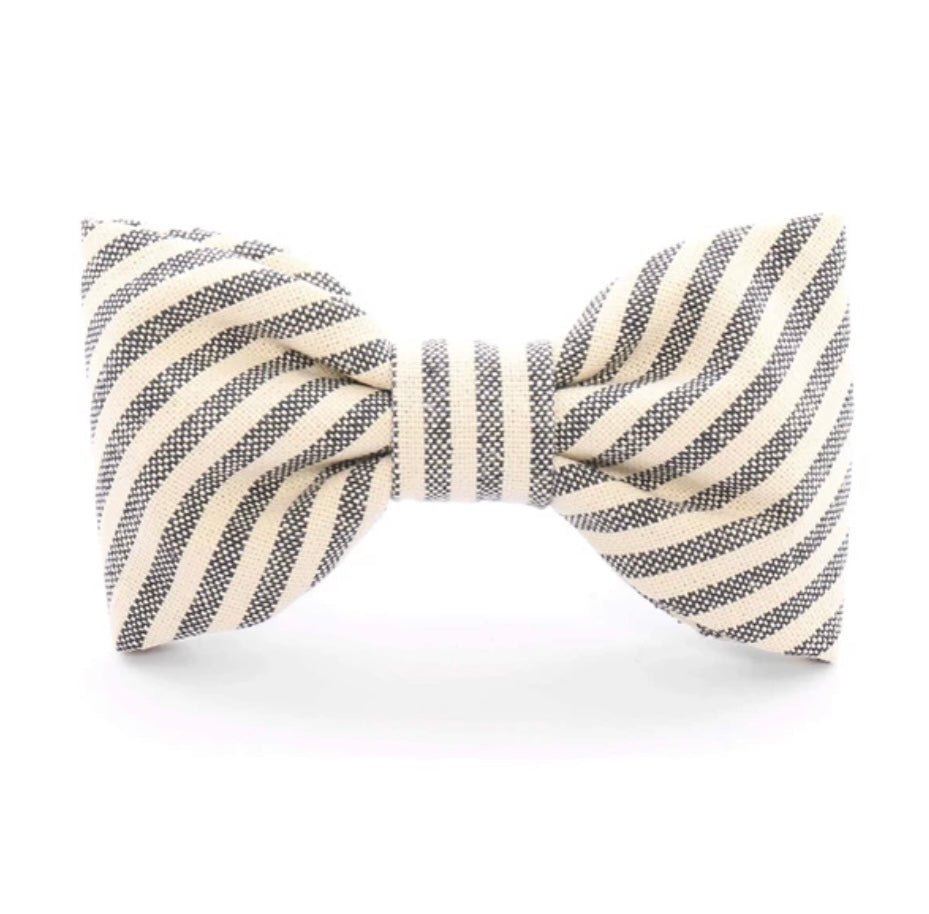 Bow Tie - Charcoal Stripe - Gussied Up Pet Boutique