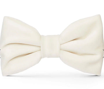 Bow Tie - Ivory Velvet - Gussied Up Pet Boutique