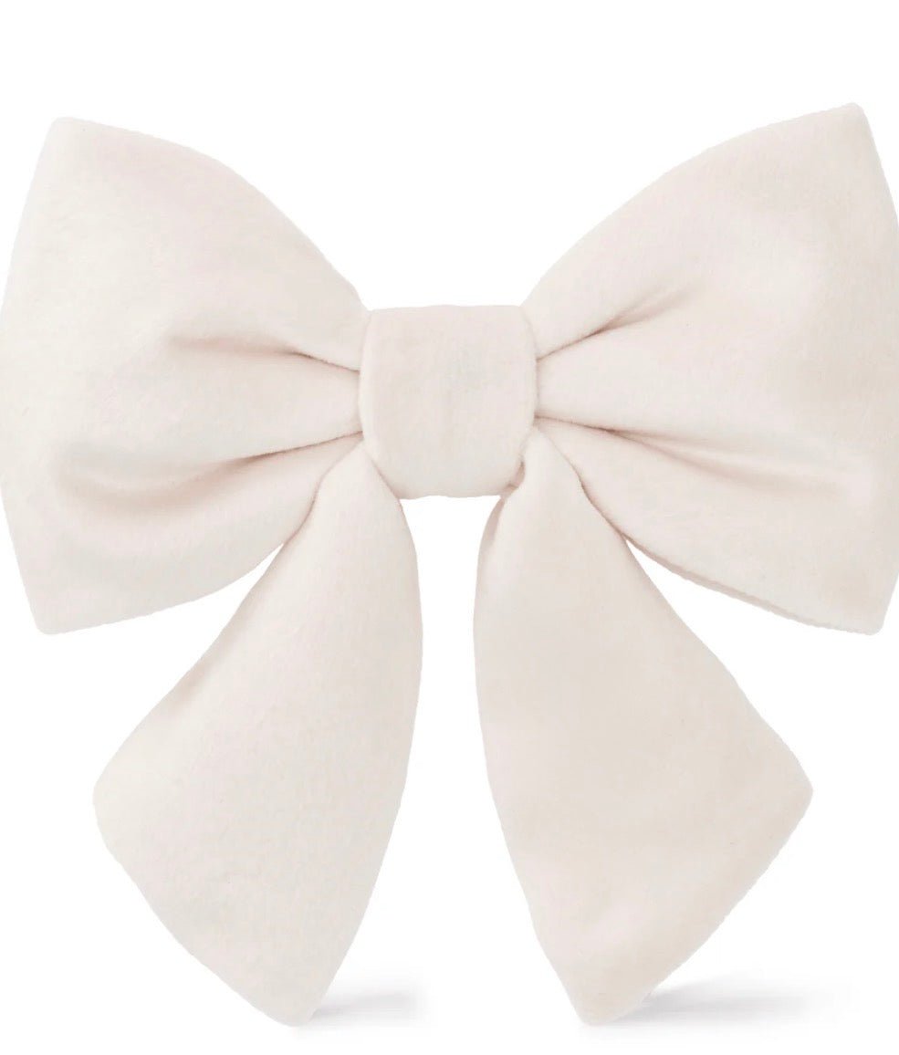 Bow Tie - Ivory Velvet - Gussied Up Pet Boutique