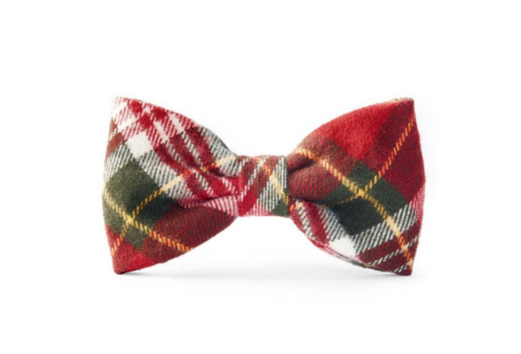 Bow Tie - Red Green Plaid - Gussied Up Pet Boutique