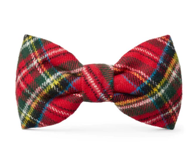 Bow Tie - Red Holiday Plaid - Gussied Up Pet Boutique