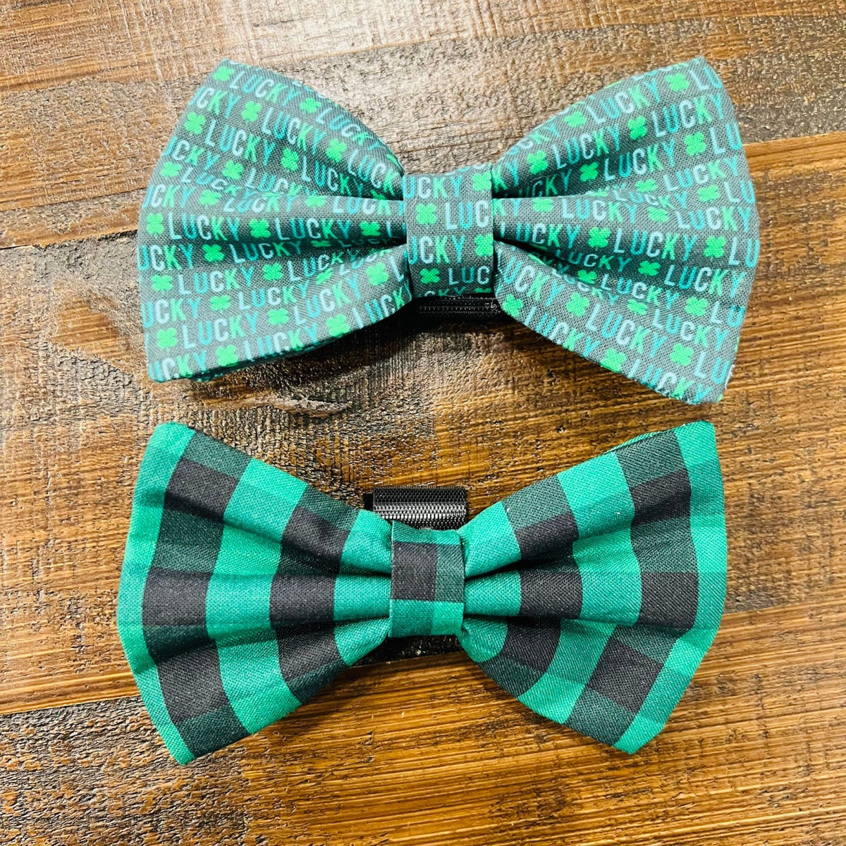 St Patrick's Day Green Dog Bow Tie by Foggy Dog