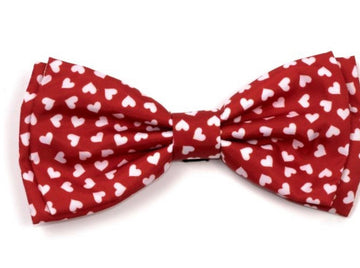 Bowtie - Red/White Hearts - Gussied Up Pet Boutique