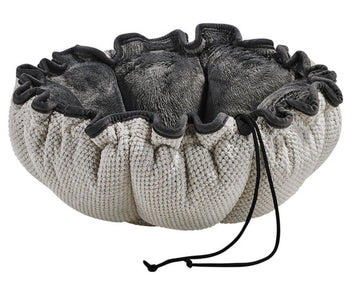 Buttercup Cat Bed - Tan/Dark Gray - Gussied Up Pet Boutique