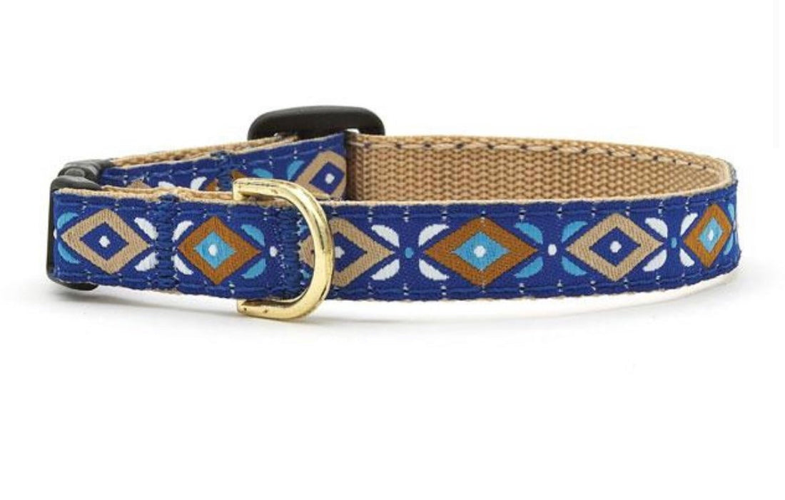 Cat Collar - Aztec Blue - Gussied Up Pet Boutique