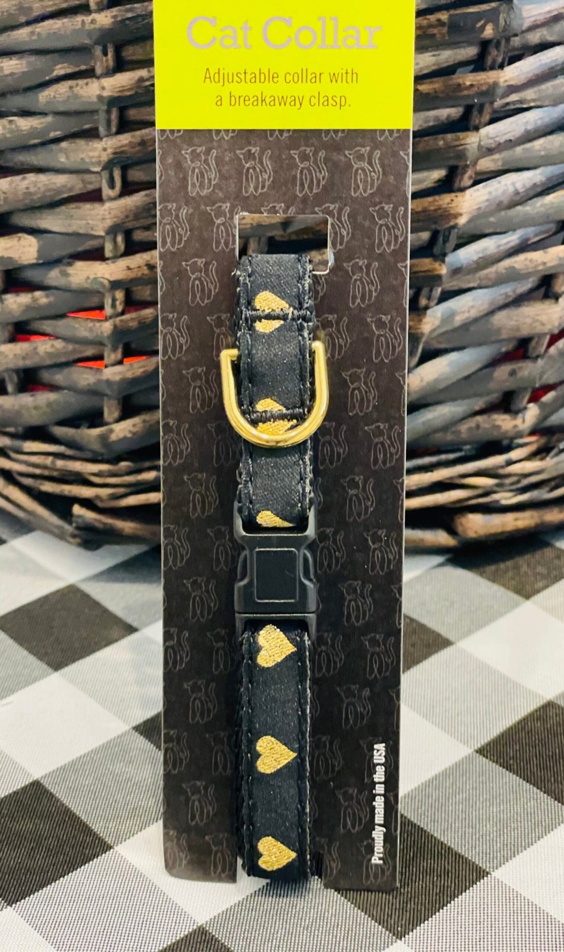 Cat Collar - Heart of Gold - Gussied Up Pet Boutique
