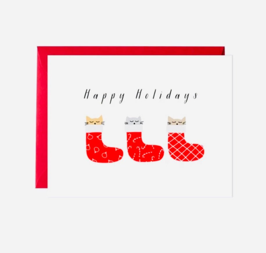 Cat Happy Holidays Card - Gussied Up Pet Boutique