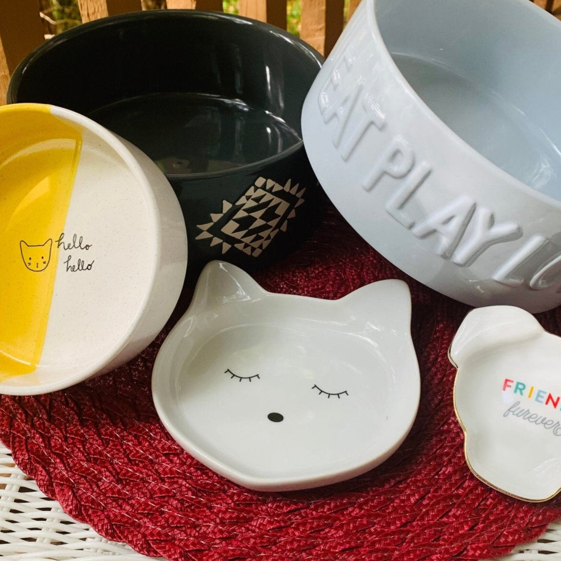 Cat Plate - Cat Face - Gussied Up Pet Boutique