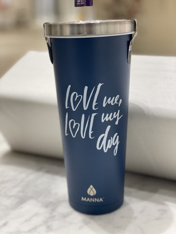 Chilly Tumblers 24oz - Blue Love My Dog - Gussied Up Pet Boutique