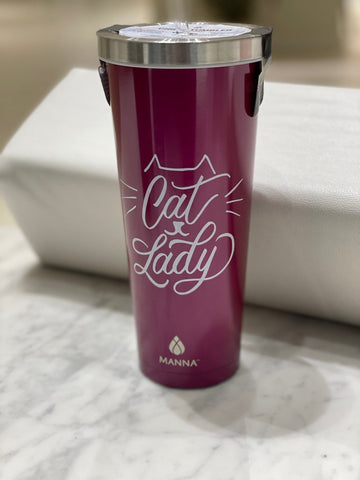 Chilly Tumblers 24oz - Hot Pink Cat Lady - Gussied Up Pet Boutique