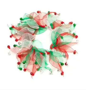 Christmas Jingle Bells Collar - Red/white - Gussied Up Pet Boutique