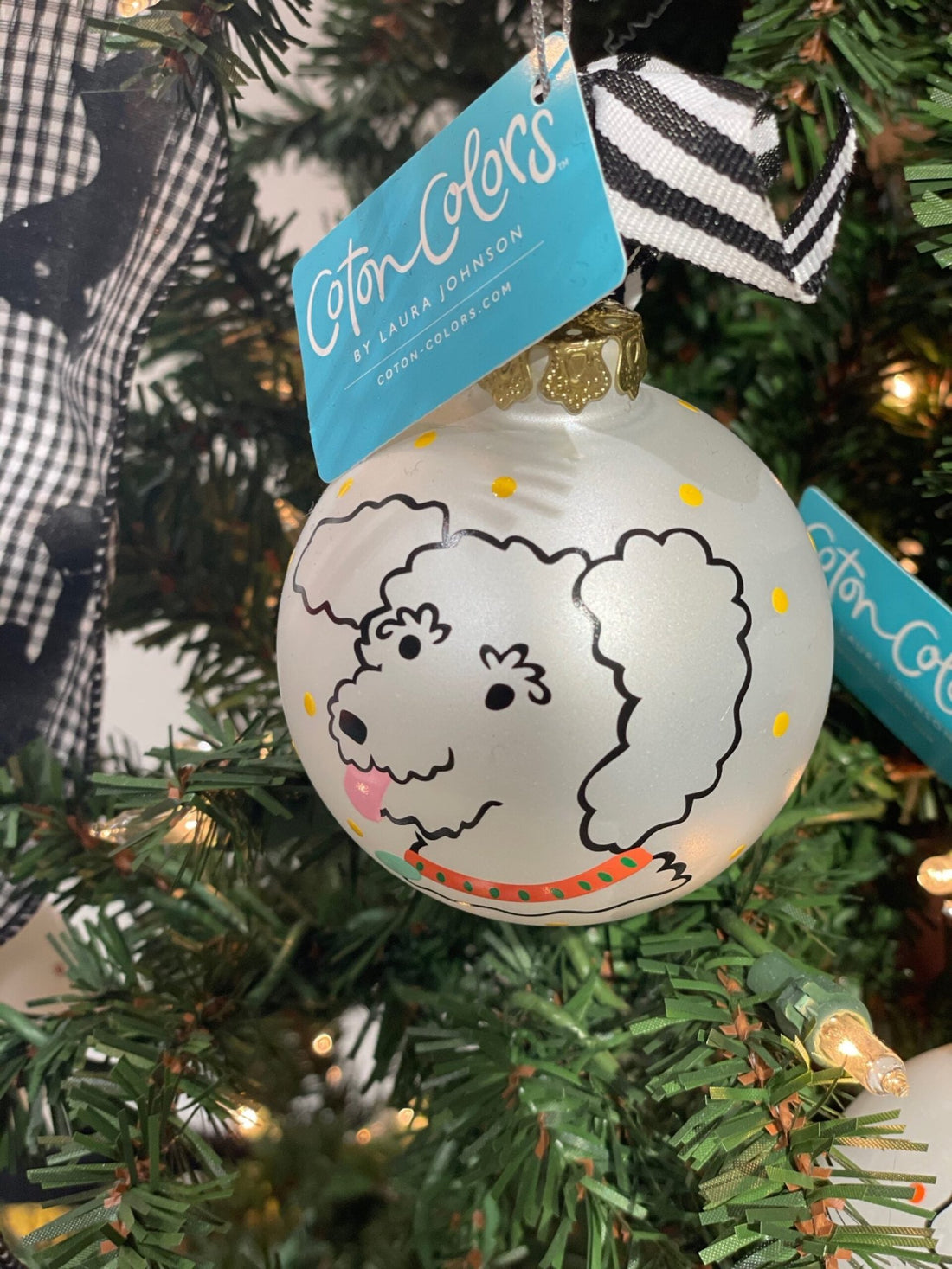Curly Dog Ornament - Gussied Up Pet Boutique