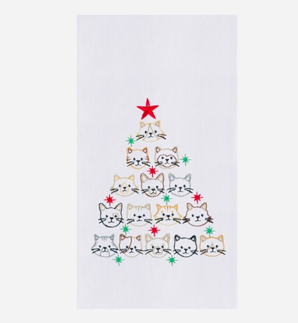 Dish Towel - Cat Face - Dog Face Tree - Gussied Up Pet Boutique