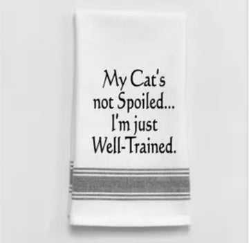 Dish Towel - Cat Well Trained - Gussied Up Pet Boutique