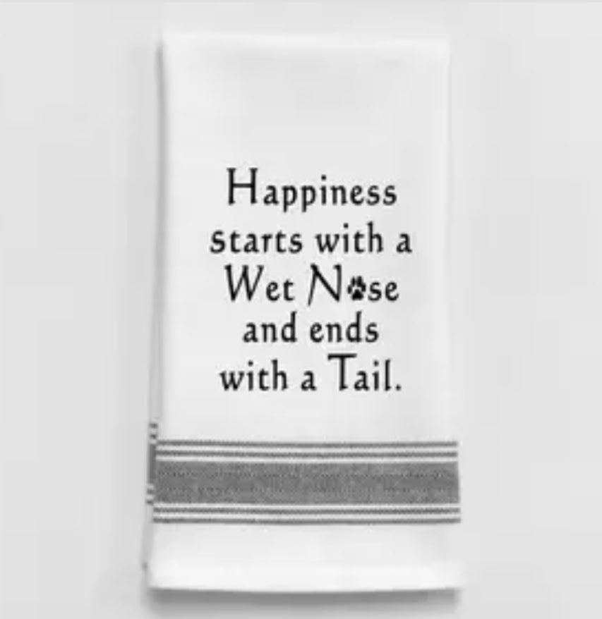 Dish Towel - Happiness Wet Nose - Gussied Up Pet Boutique