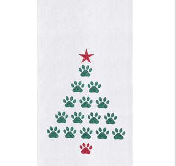 Dish Towel - Paw Print Tree - Gussied Up Pet Boutique