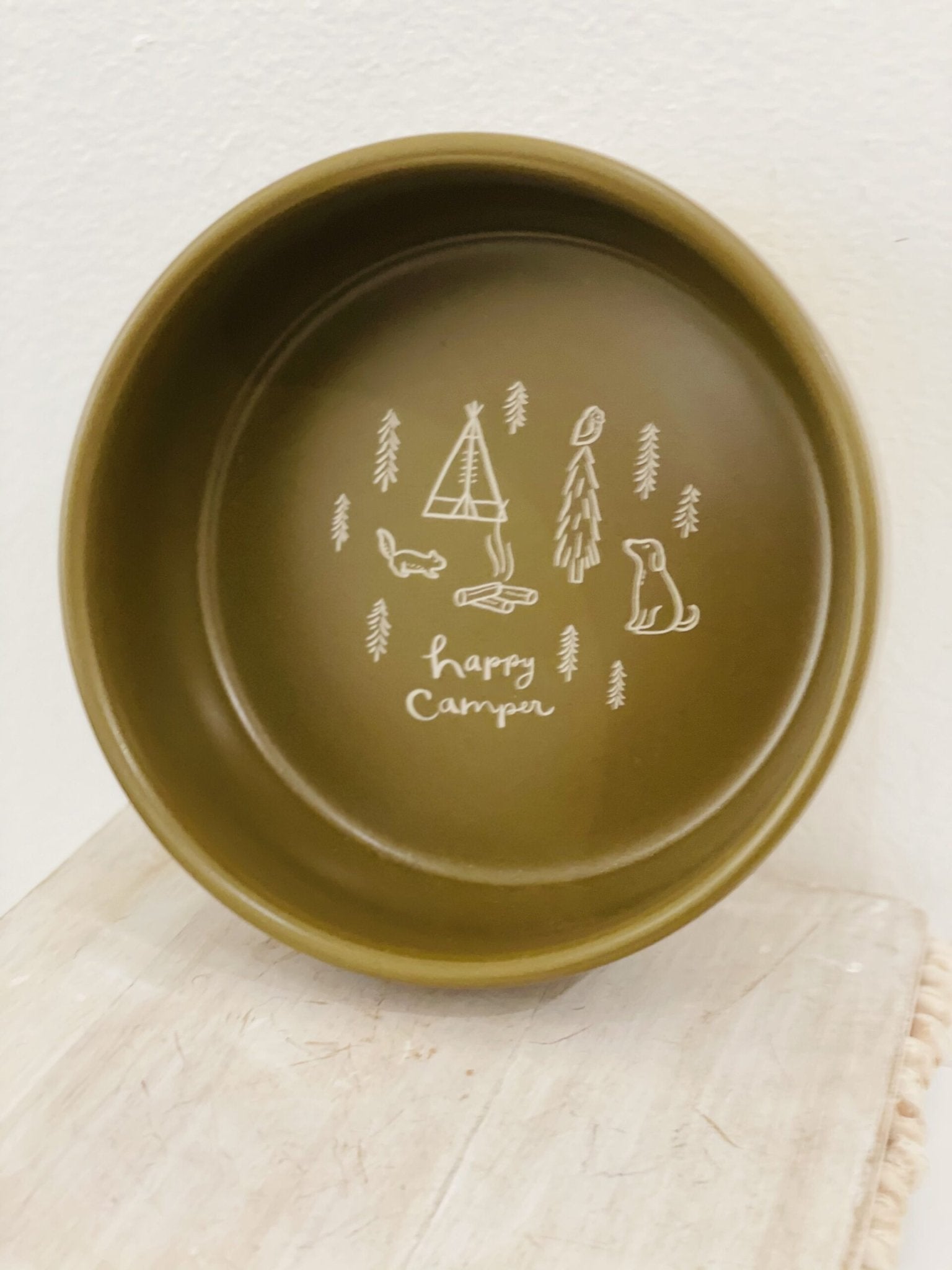 Dog Bowl - Happy Camper - Gussied Up Pet Boutique