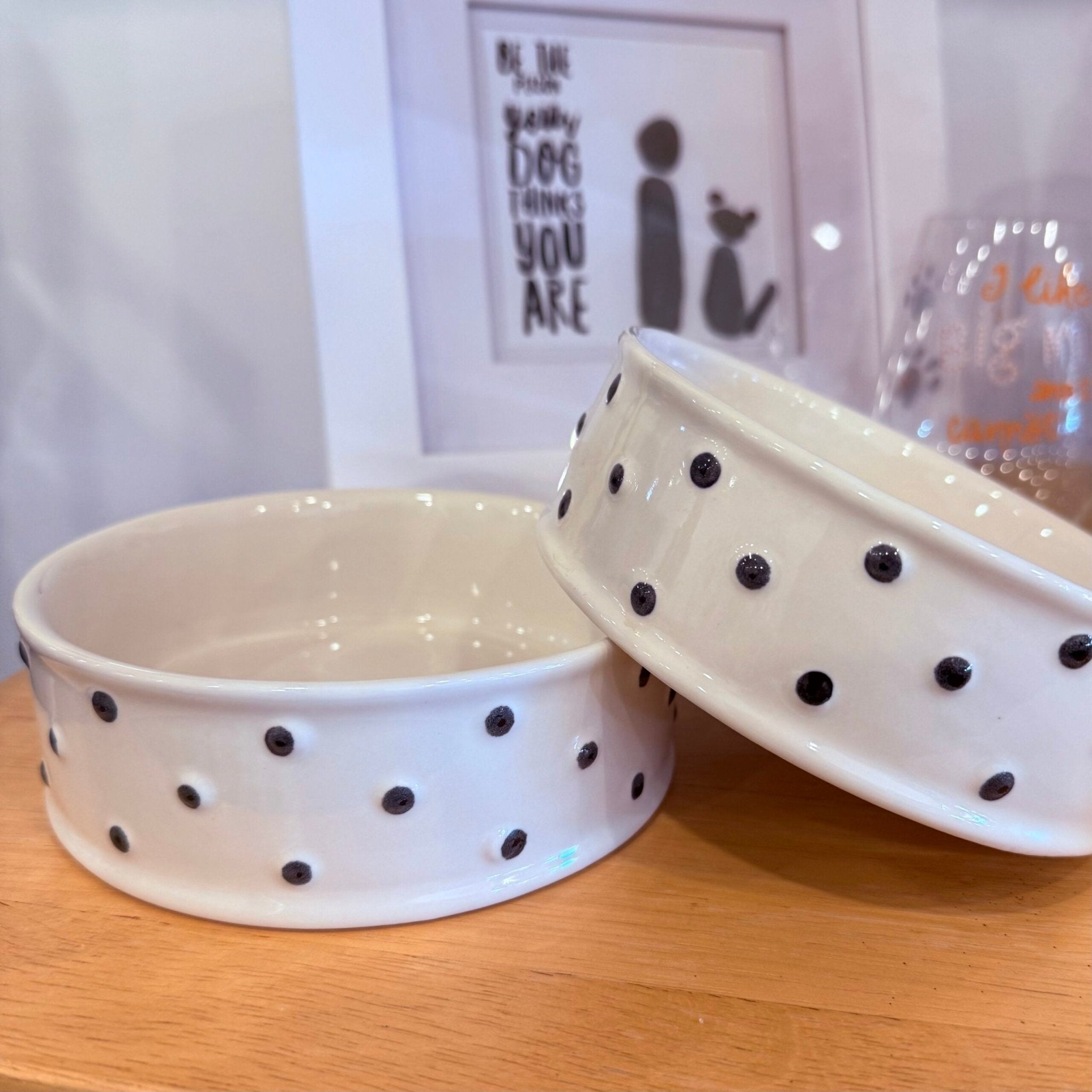 Dog Bowl - Polka Dot - Gussied Up Pet Boutique