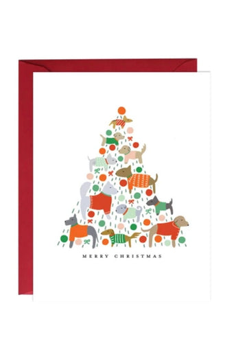 Dog Christmas Tree Card - Gussied Up Pet Boutique
