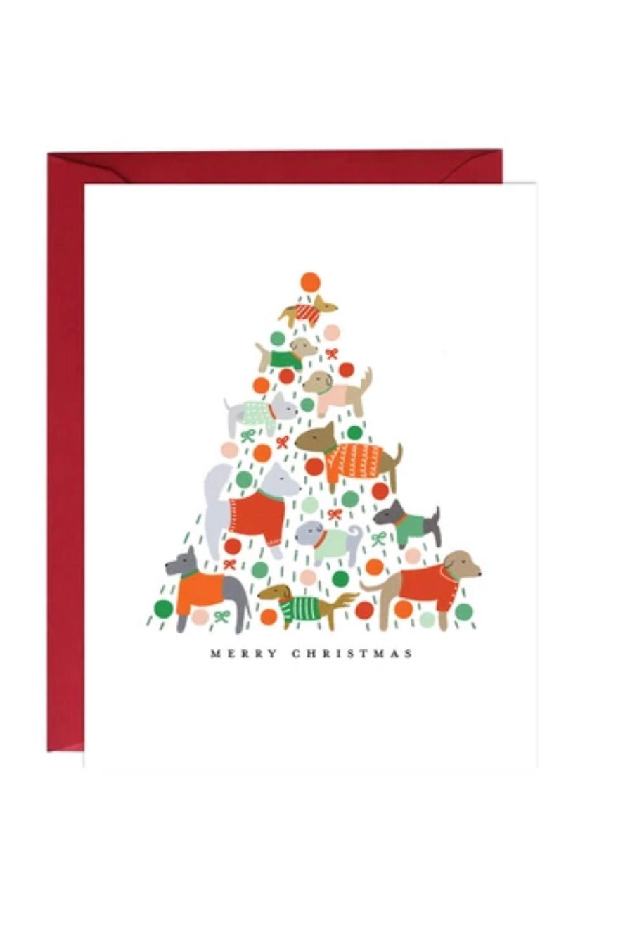 Dog Christmas Tree Card - Gussied Up Pet Boutique