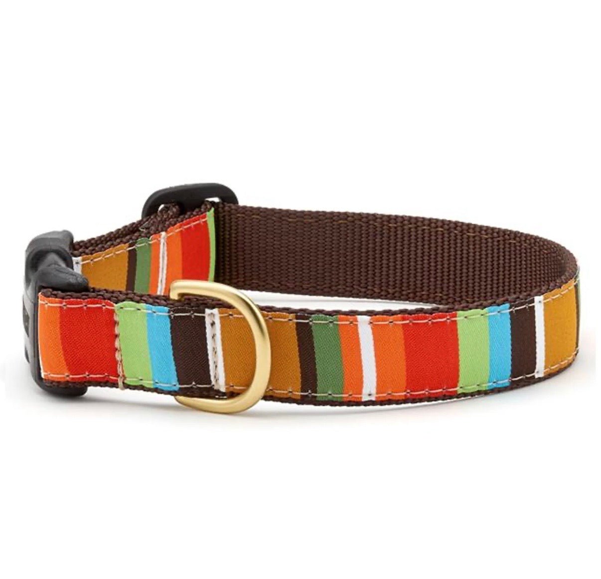 Dog Collar - Brown Orange Stripe - Gussied Up Pet Boutique