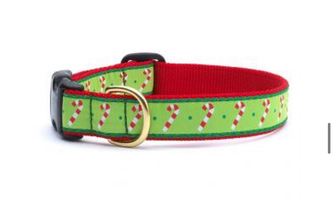 Dog Collar - Candy Cane - Gussied Up Pet Boutique