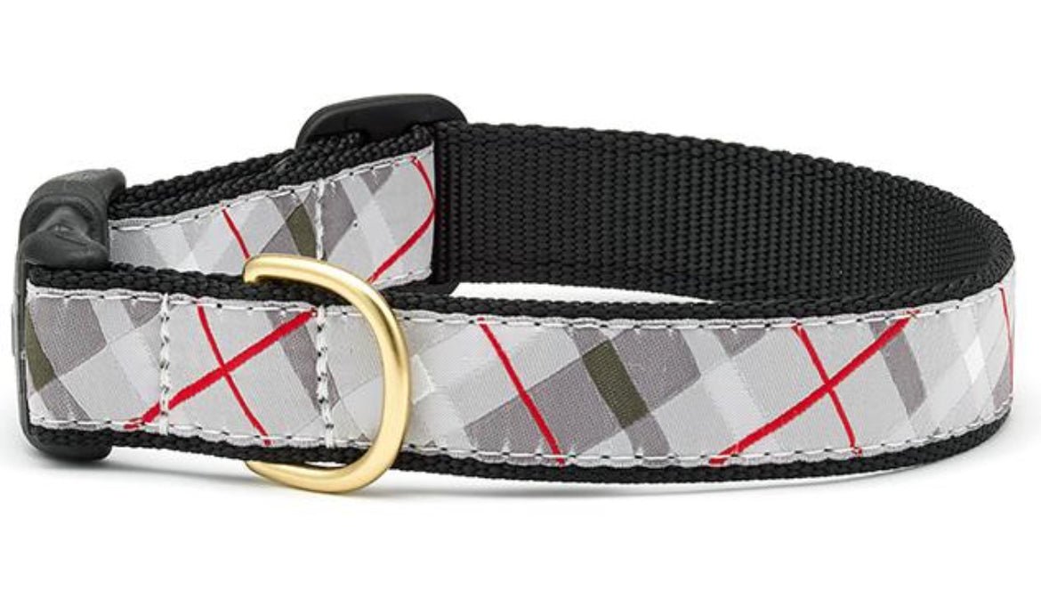 Dog Collar - Grey Plaid - Gussied Up Pet Boutique