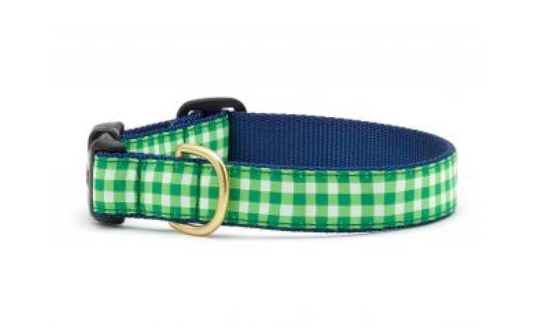 Dog Collar - Lime Gingham - Gussied Up Pet Boutique