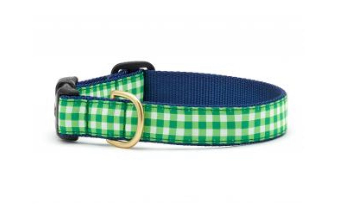 Dog Collar - Lime Gingham - Gussied Up Pet Boutique