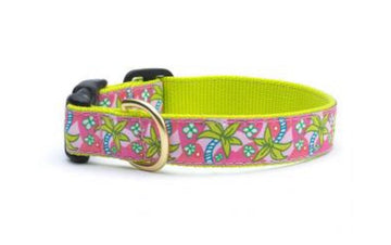 Dog Collar - Pink Palms - Gussied Up Pet Boutique