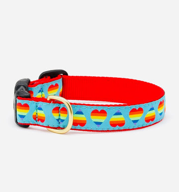 Dog Collar - Rainbow Hearts - Gussied Up Pet Boutique