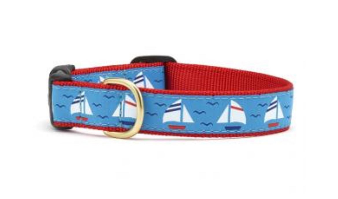 Dog Collar - Sailboats - Gussied Up Pet Boutique