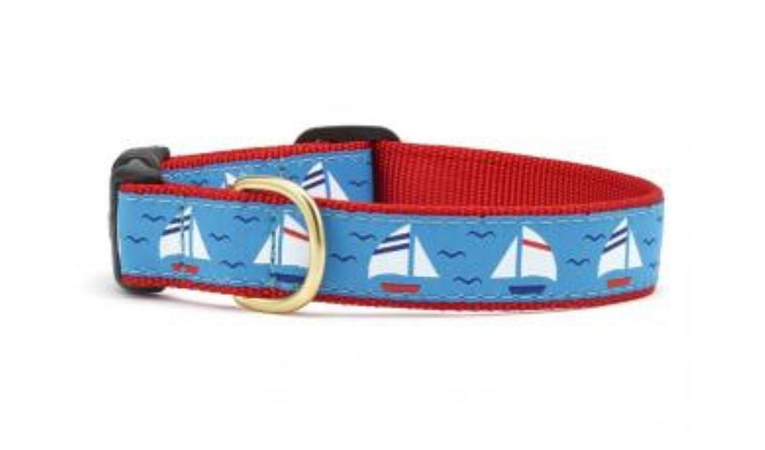 Dog Collar - Sailboats - Gussied Up Pet Boutique
