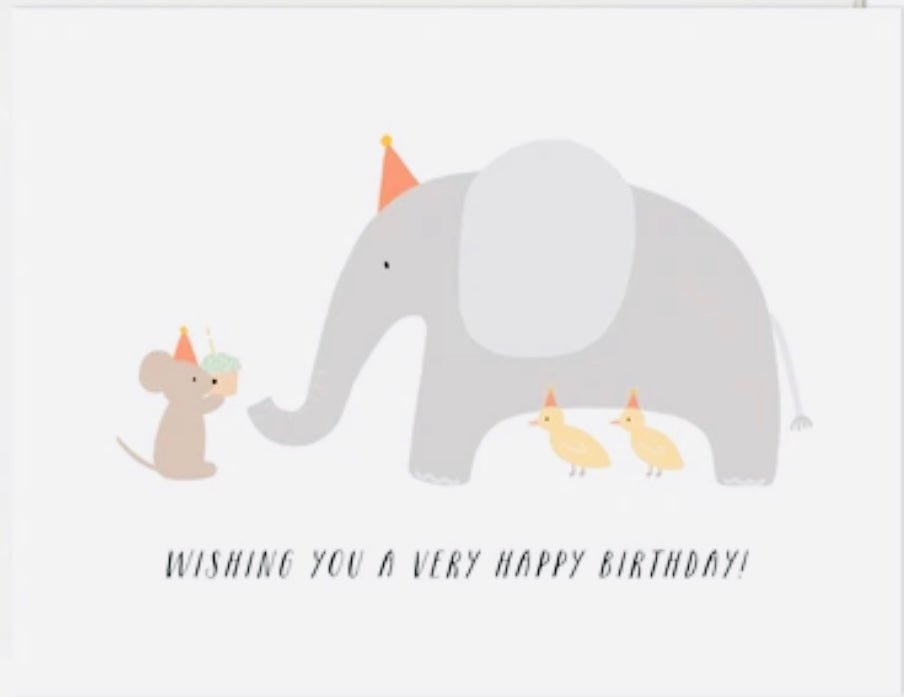 Elephant Birthday Card - Gussied Up Pet Boutique