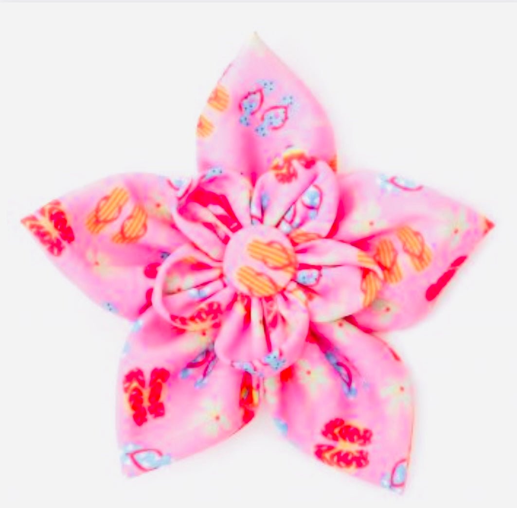 Flower - Flip Flops Pink - Gussied Up Pet Boutique