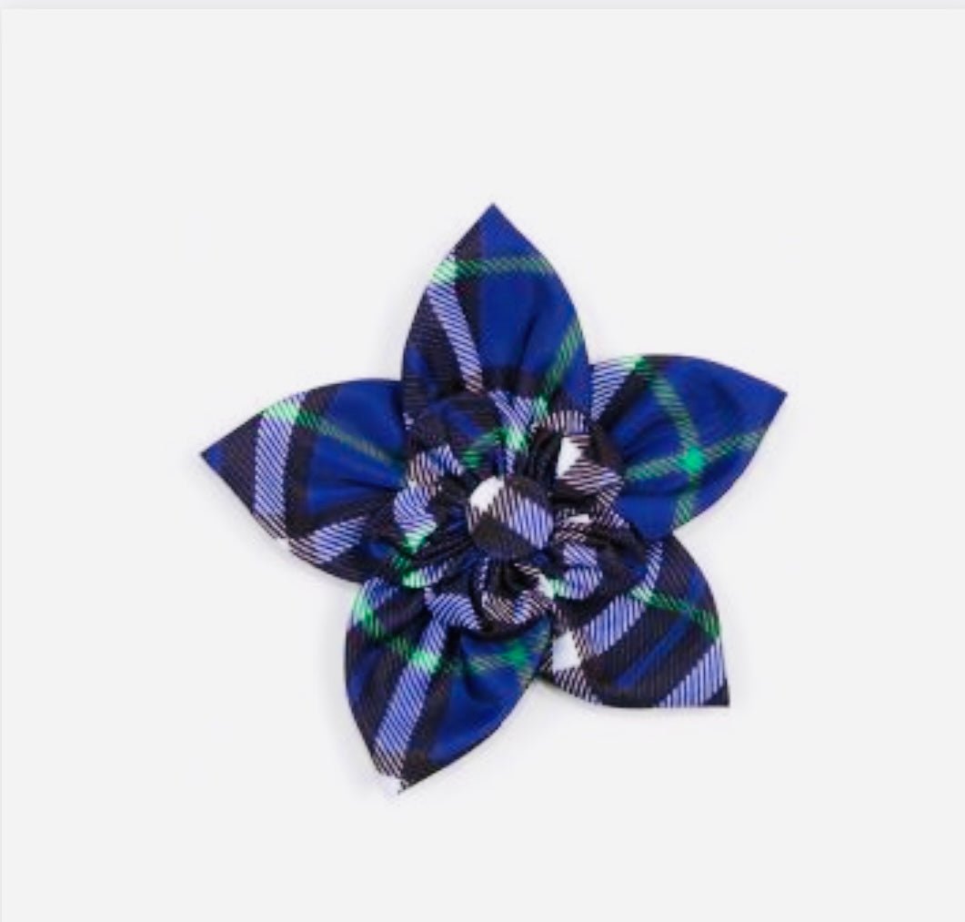 Flower - Purple Plaid - Gussied Up Pet Boutique